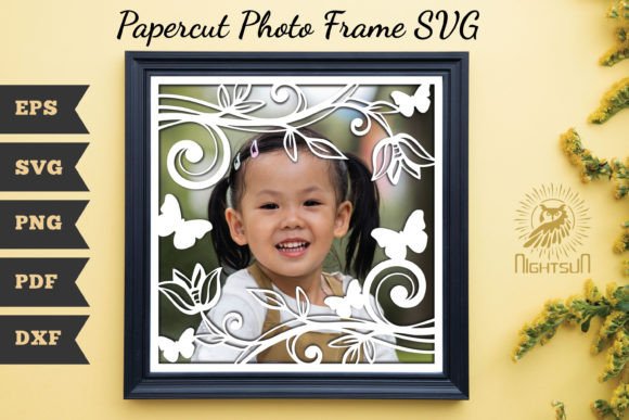 Beautiful Floral Photo Frame Papercut 1