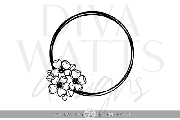 Contemporary Flower Wreath Artwork SVG