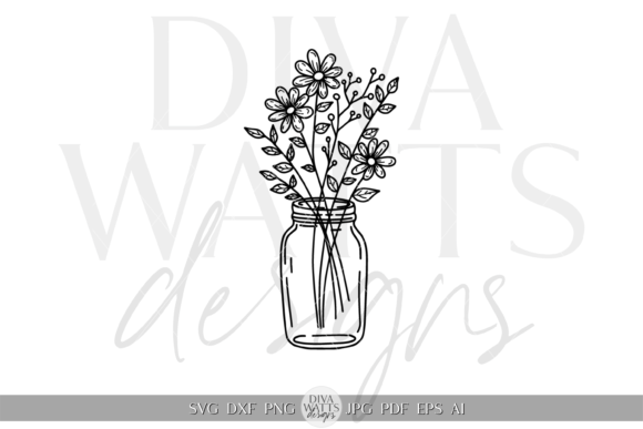 Creative Mason Jar Arrangement SVG