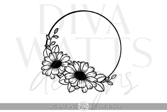 Daisy Wreath Illustration SVG