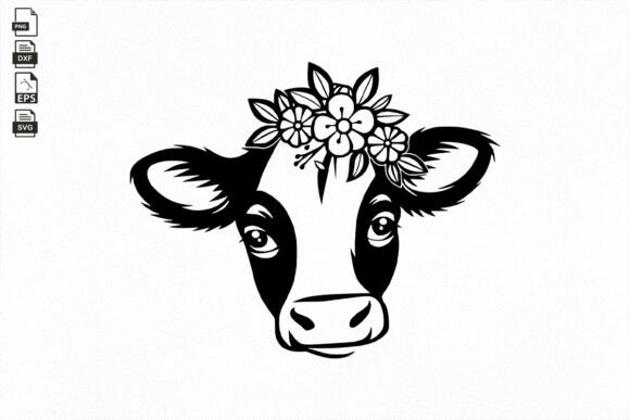 Floral Cow, Farm Animal, Baby Cow Svg