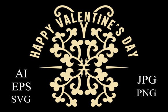 Happy Valentine's Day Floral Art Design