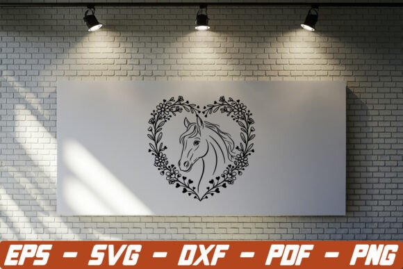 Horse Face with Flowers Svg, Animal Svg