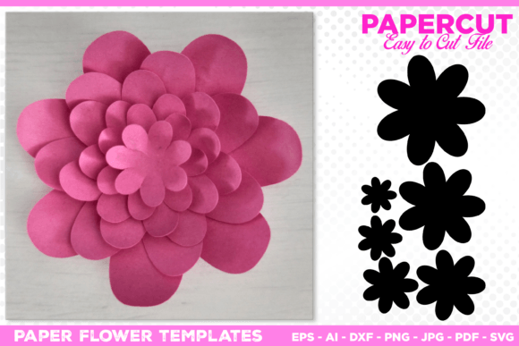 Paper Cut Origami Flower SVG Design