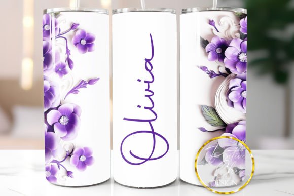 Personalized Tumbler Wrap Floral Design