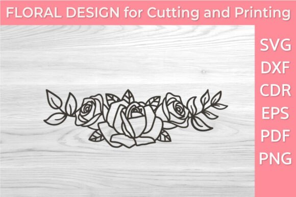 Romantic Roses Border SVG for Clothes