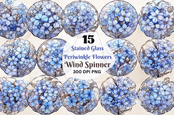 Stained Glass Periwinkle Wind Spinner