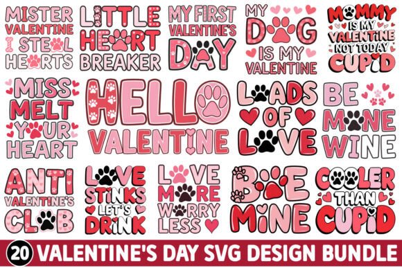 Valentine's Day SVG Retro Design Bundle