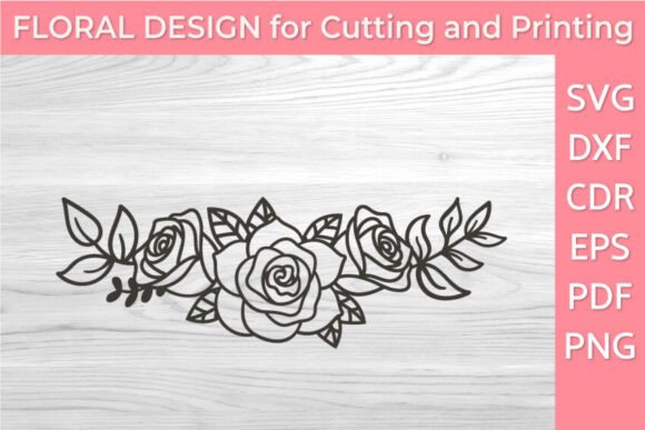 Vintage Rose Divider SVG for DIY Project